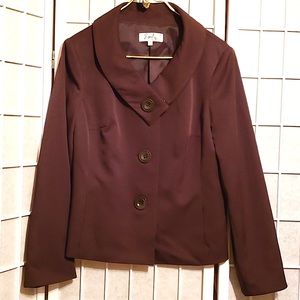 EMILY CROP JACKET BROWN SHAWL COLLAR SZ 14P